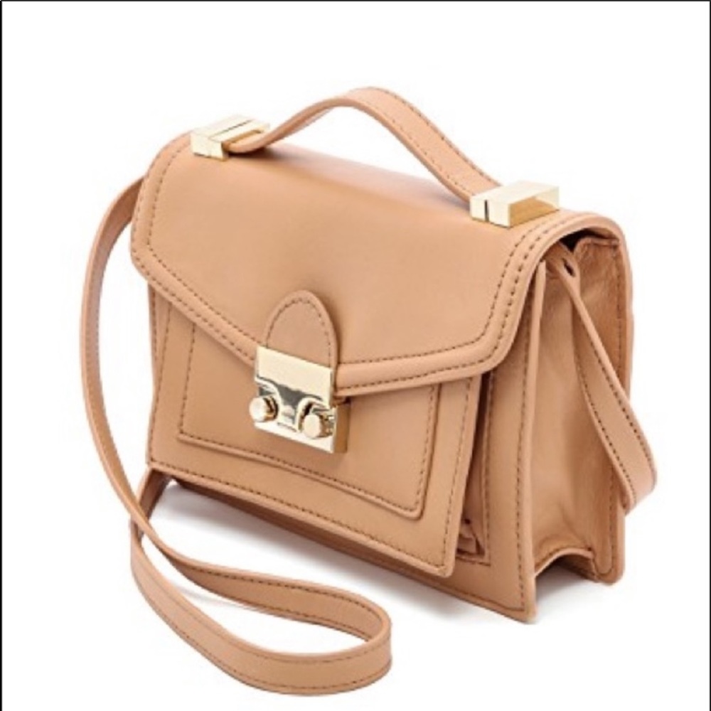 Loeffler Randall Mini Rider Bag Cream Leather